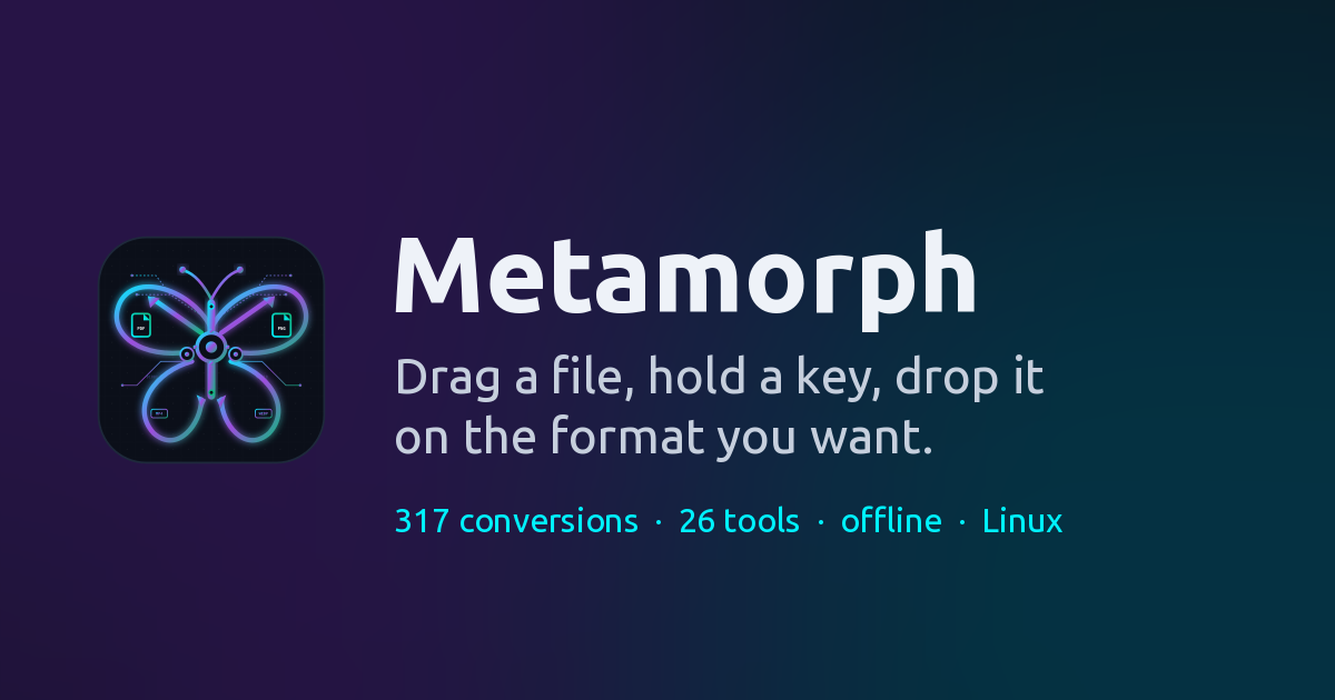 I built an offline drag-and-drop file converter for Linux (hold a key while dragging, a wheel of for